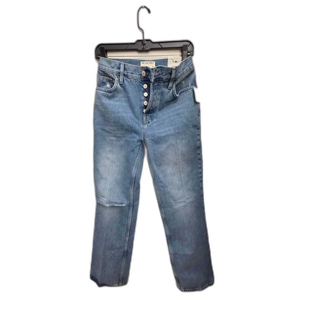 Free People Cambridge Blue Distressed Denim 26 (NWT)